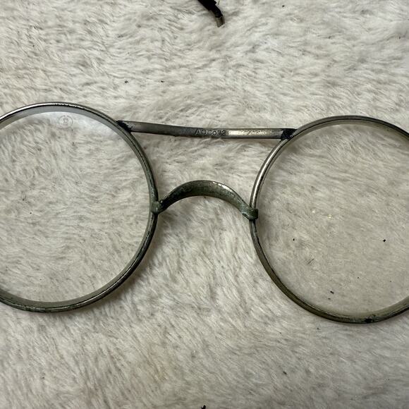 Vtg 40's American Optical Safety Spectacle Glasses Lot 2 Pairs Circle Steampunk - Picture 5 of 5